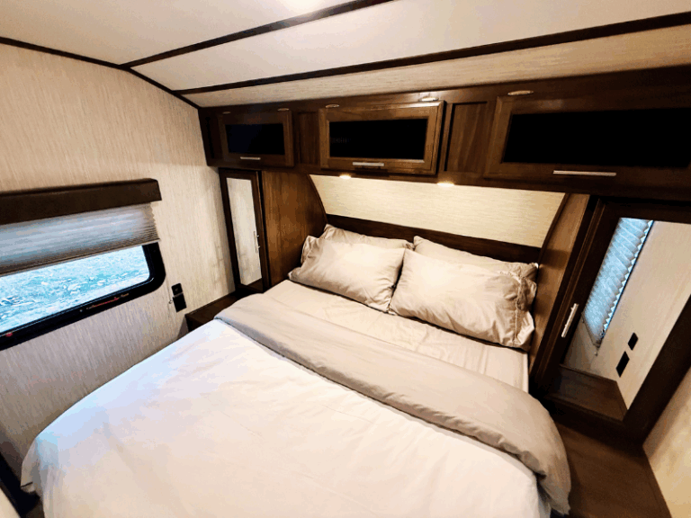RV bedroom in Puerto Vallarta with queen-size bed and air conditioning